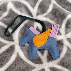 Blue Horse Bag Charm with Orange Wing